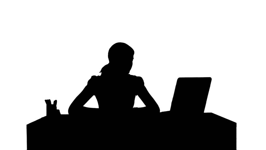 852x480 Silhouette Smiling Businessman In The Office On Video Conference