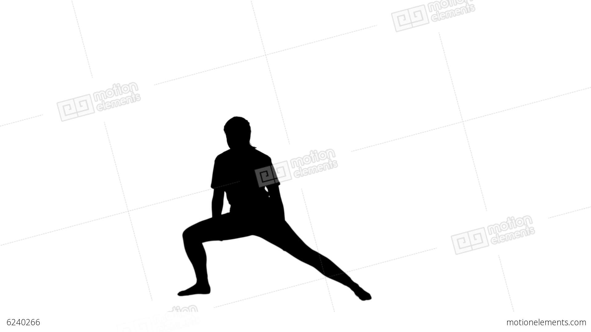 1920x1080 Woman Doing Yoga In Black Silhouette Stock Video Footage 6240266
