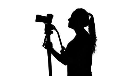 480x268 Photographing With A Tripod. White. Silhouette ~ Footage