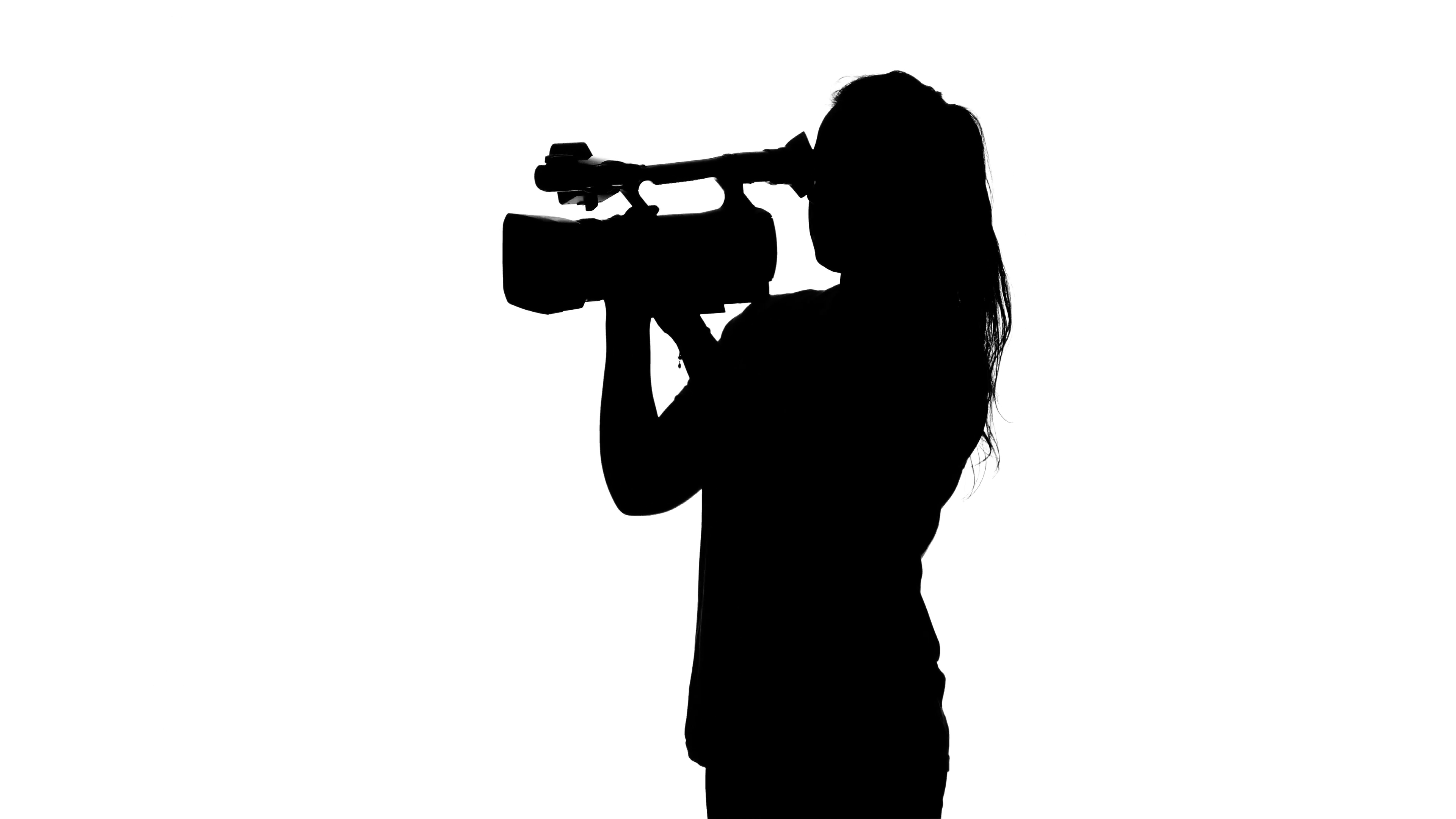 3840x2160 Studio Photography On A Professional Camera. White. Silhouette