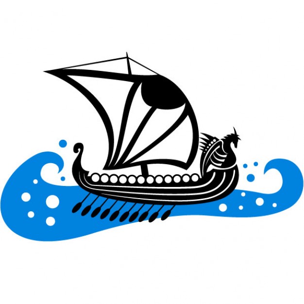 626x626 Viking Boat On Rough Sea Vector Free Download