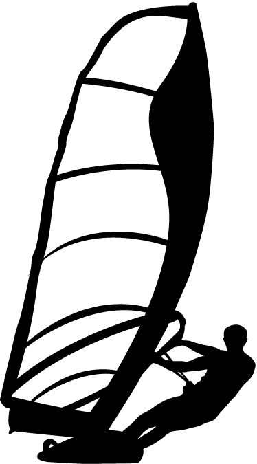 374x675 Wind Surfer Silhouette Sticker