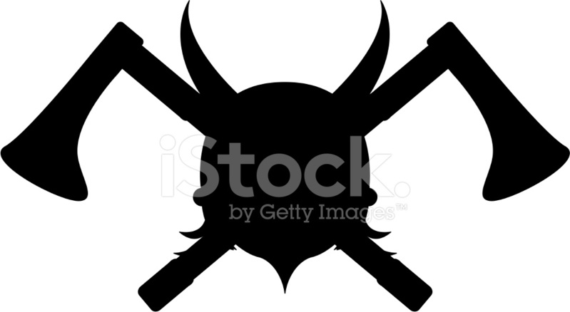 799x438 Viking And Axes Silhouette Stock Vector