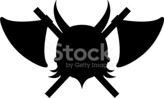 331x199 Viking And Axes Silhouette Stock Vectors