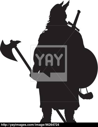 396x512 Viking Silhouette. Warriors Theme Vector