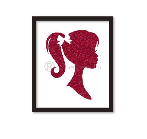 500x472 Vintage Barbie Silhouette Printable Nursery Art Glitter Vintage
