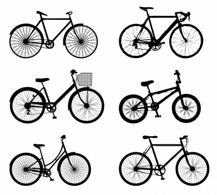 425x381 Vector Detailed Bike Silhouettes Vector Graphics
