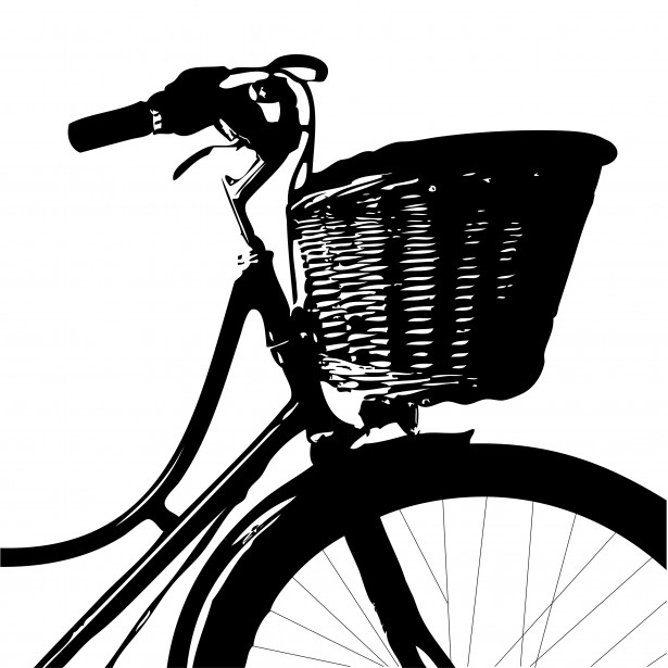 615x615 Vintage Bicycle Black Silhouette Free Stock Photo