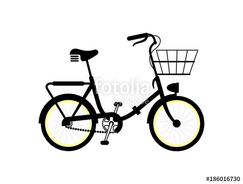 500x378 Vintage Kids Bicycle Silhouette. Simple Vector Illustration