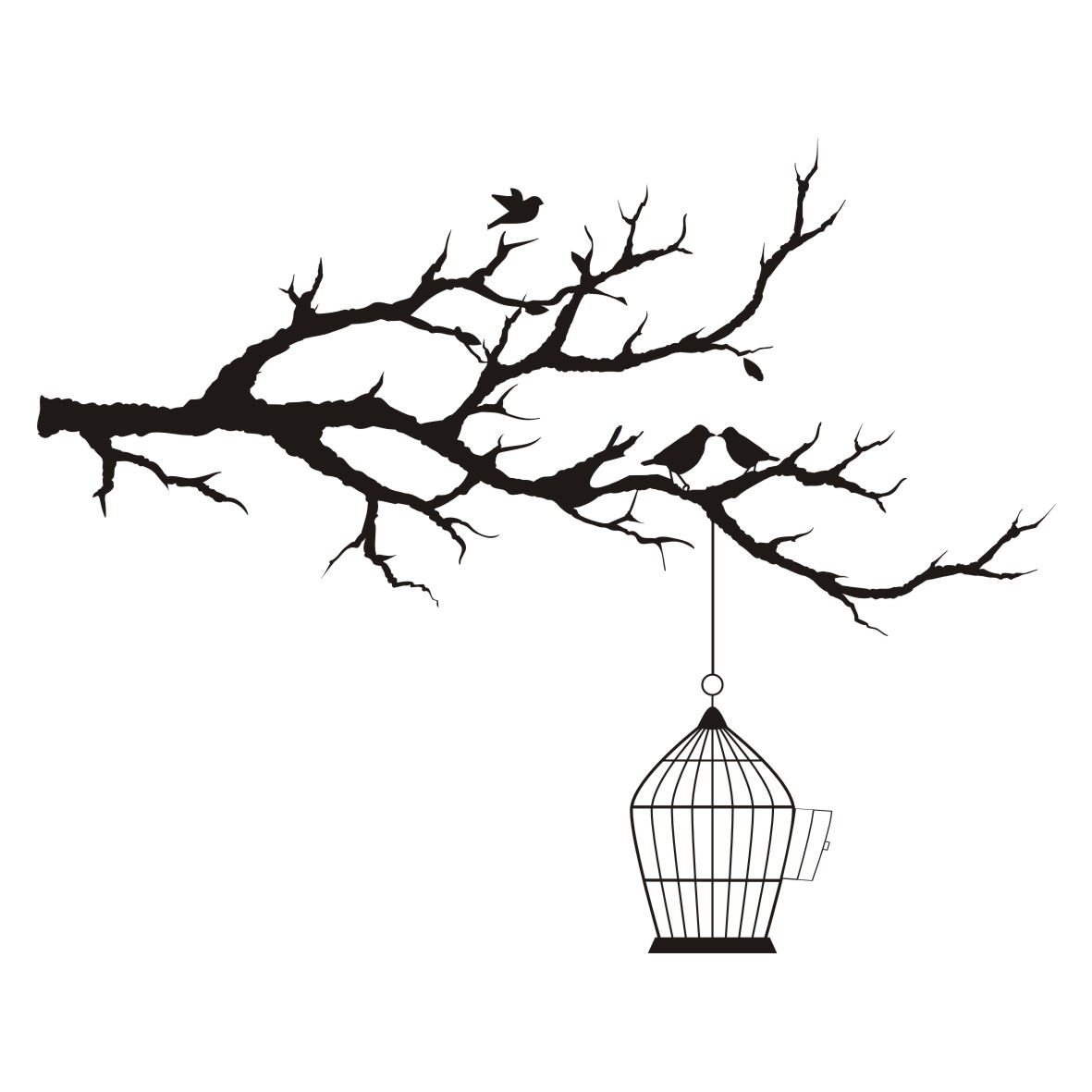 1181x1181 Drawn Birdcage Tree