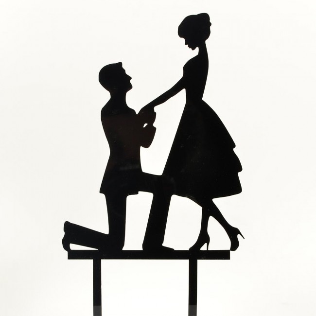 650x650 Engagement Bride Amp Groom Proposal Acrylic Wedding Day Cake Topper