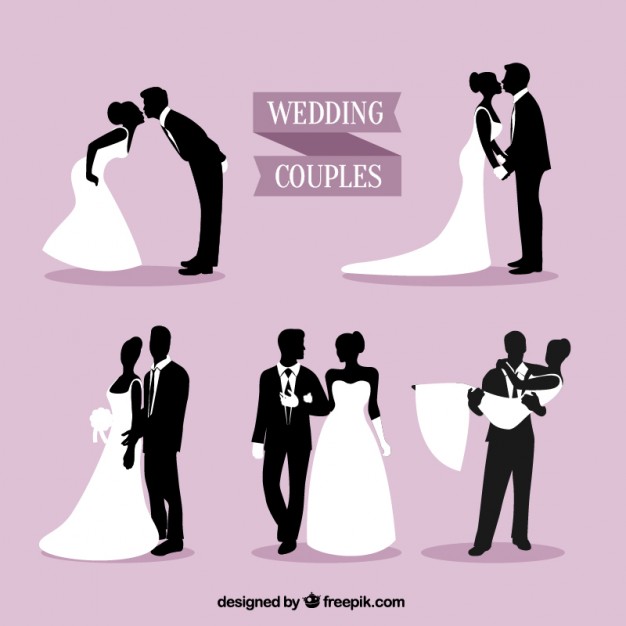 626x626 Wedding Couples Silhouettes Pack Vector Premium Download