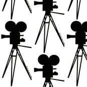 173x173 Vintage Movie Camera Silhouette Black Amp White Wallpaper