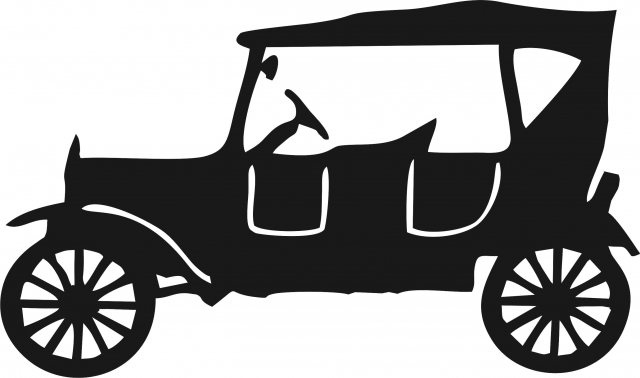 640x378 Antique Vintage Model T Silhouette Laser Cut Appliques