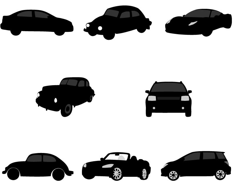 794x614 Car Silhouette Vector Graphics Pack