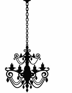 236x305 Chandelier Silhouette On Handpainted Wooden Board By Vinylcrafts
