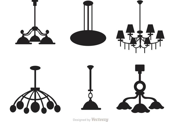 700x490 Chandelier Silhouette Vector Set