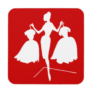 307x307 Silhouette Woman Drink Amp Beverage Coasters