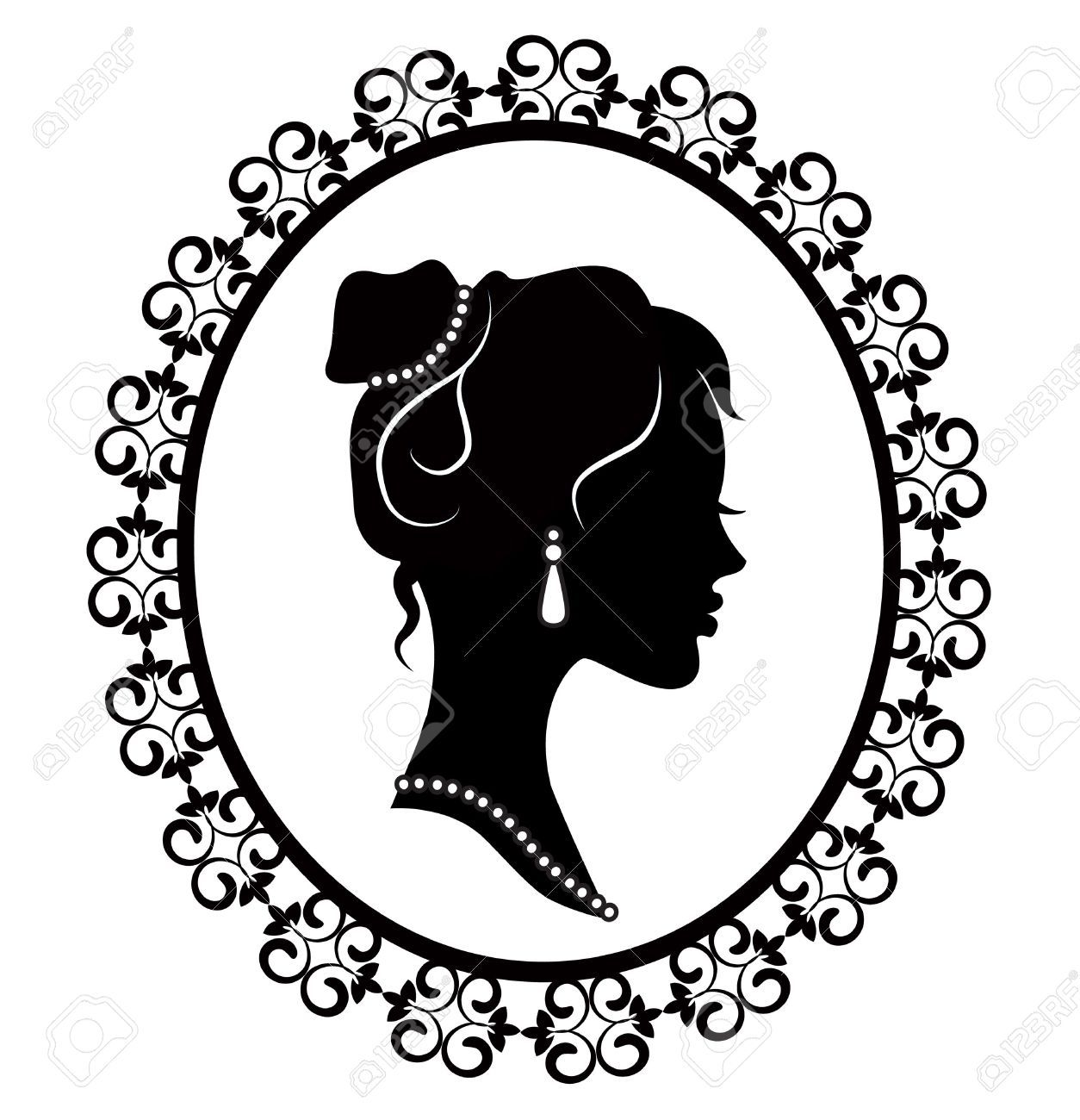 Vintage Girl Silhouette