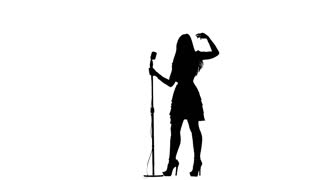 320x180 Music Woman Singer Silhouette Warm Up White. A Classy Young Woman