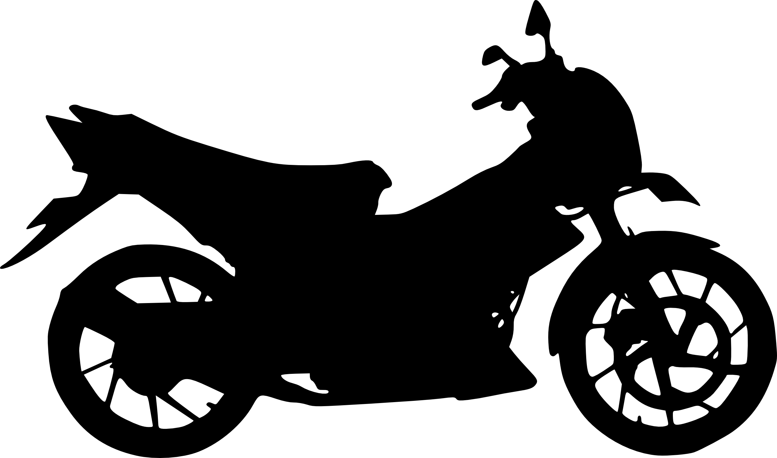 2500x1475 6 Motorcycle Silhouettes (Png Transparent)