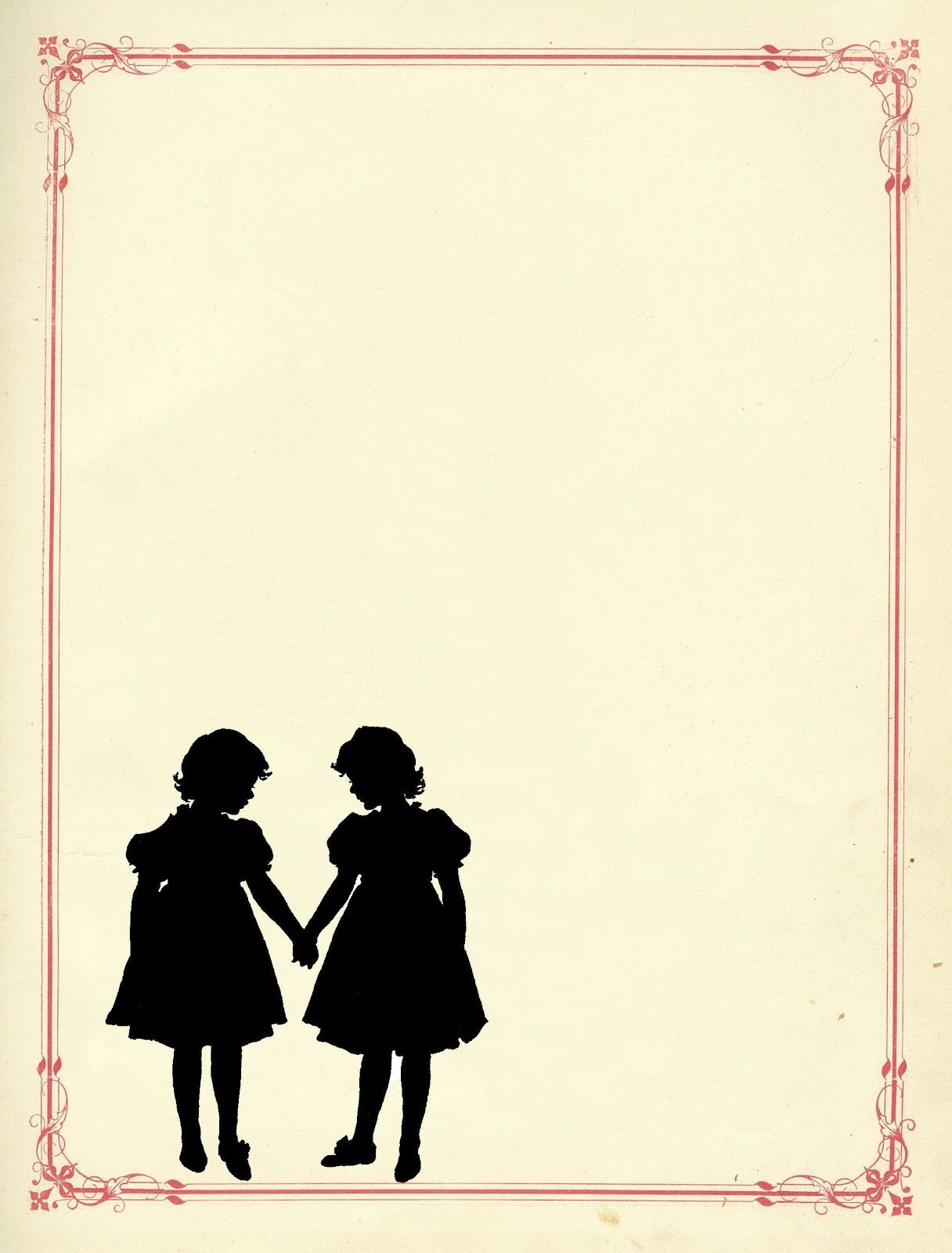 1216x1600 Vintage Silhouettes Scrapbook Element Vintage Silhouette