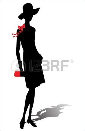 294x450 Woman Vintage Silhouette Illustration Vector Siluety