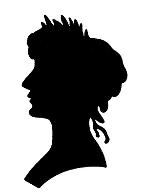 295x400 Vintage Graphic Images Silhouette Lady With Floral Frame