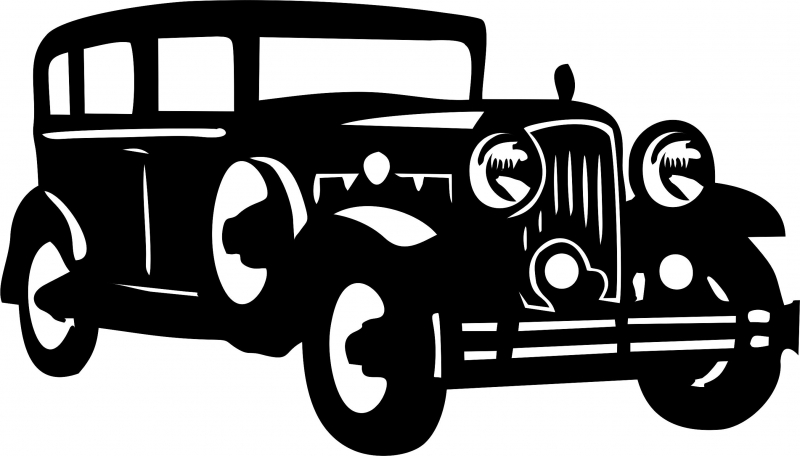 800x456 Antique Vintage 1930's Sedan Silhouette Laser Cut Appliques