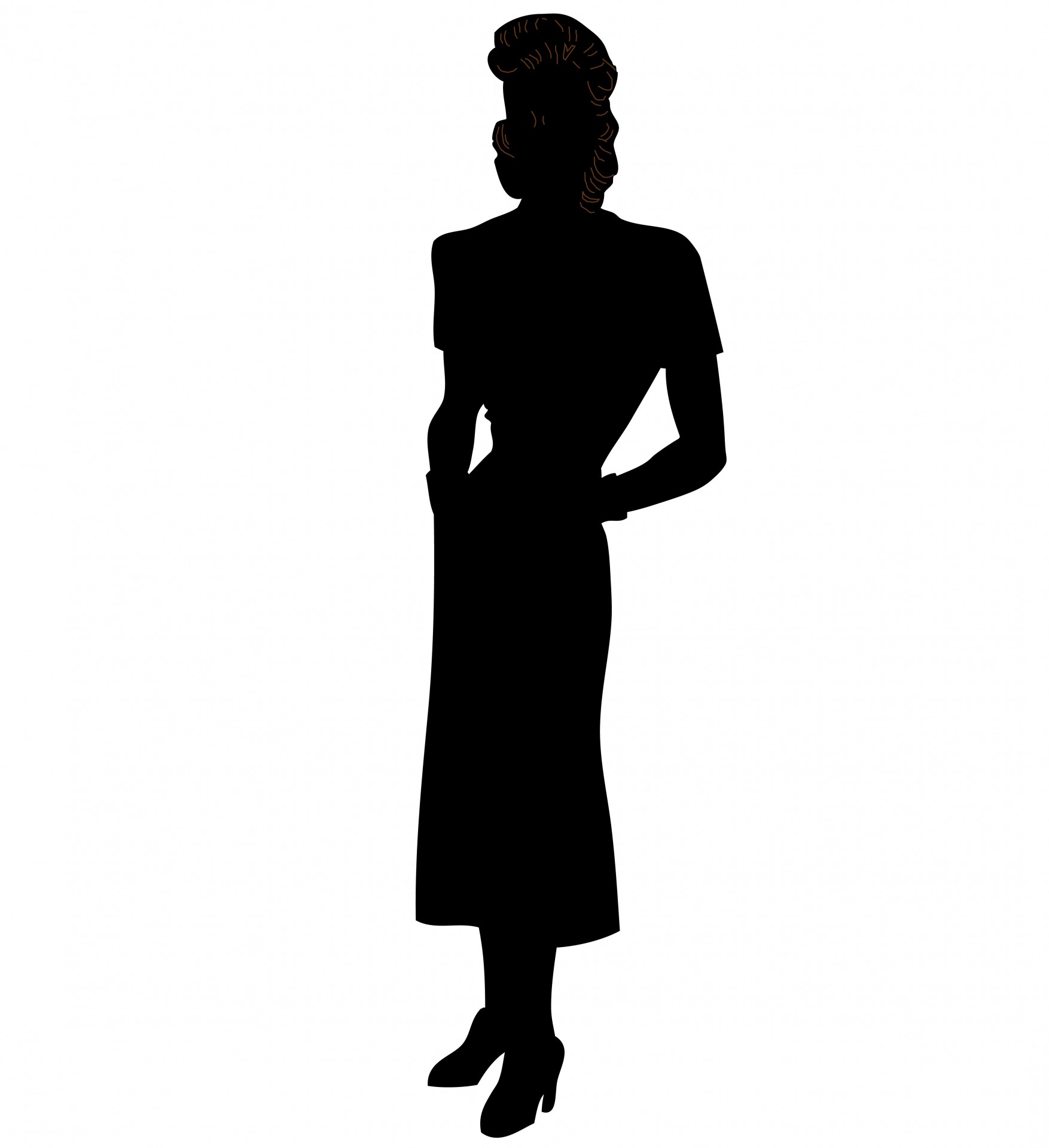1754x1920 Woman Vintage 1940s Silhouette Free Stock Photo
