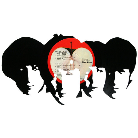 480x480 Beatles Silhouette Vinyl Record Art