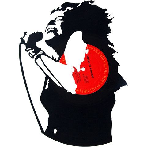 480x480 Janis Joplin Silhouette Vinyl Record Art