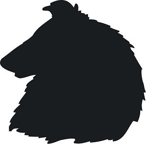 300x296 Rough Collie Head Dog Decal Sticker Graphic Car Van Vinyl