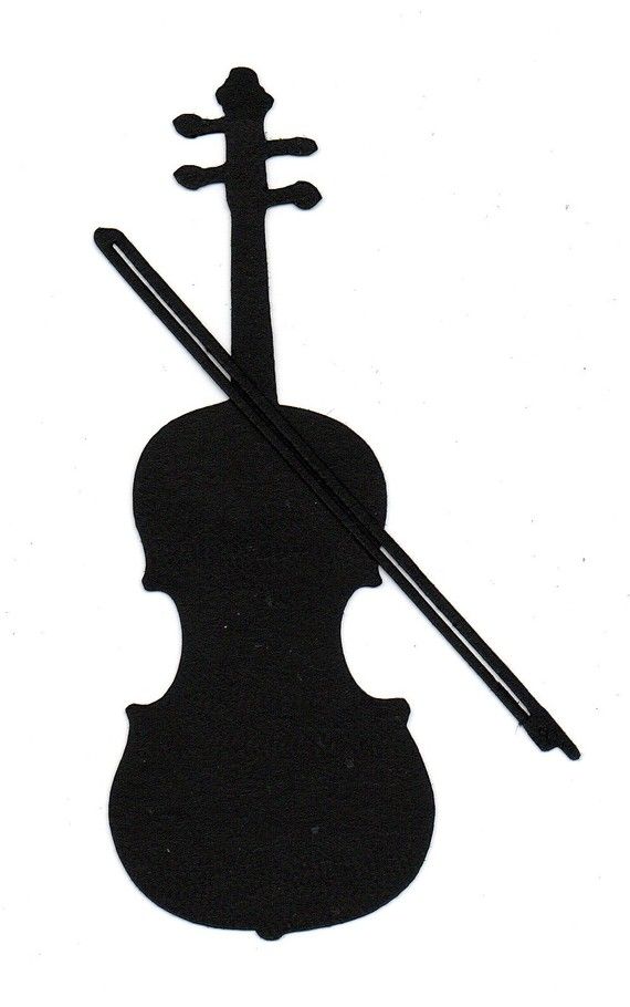 570x910 Violin Or Cello Silhouette Die Cut For Scrap Booking Or Card