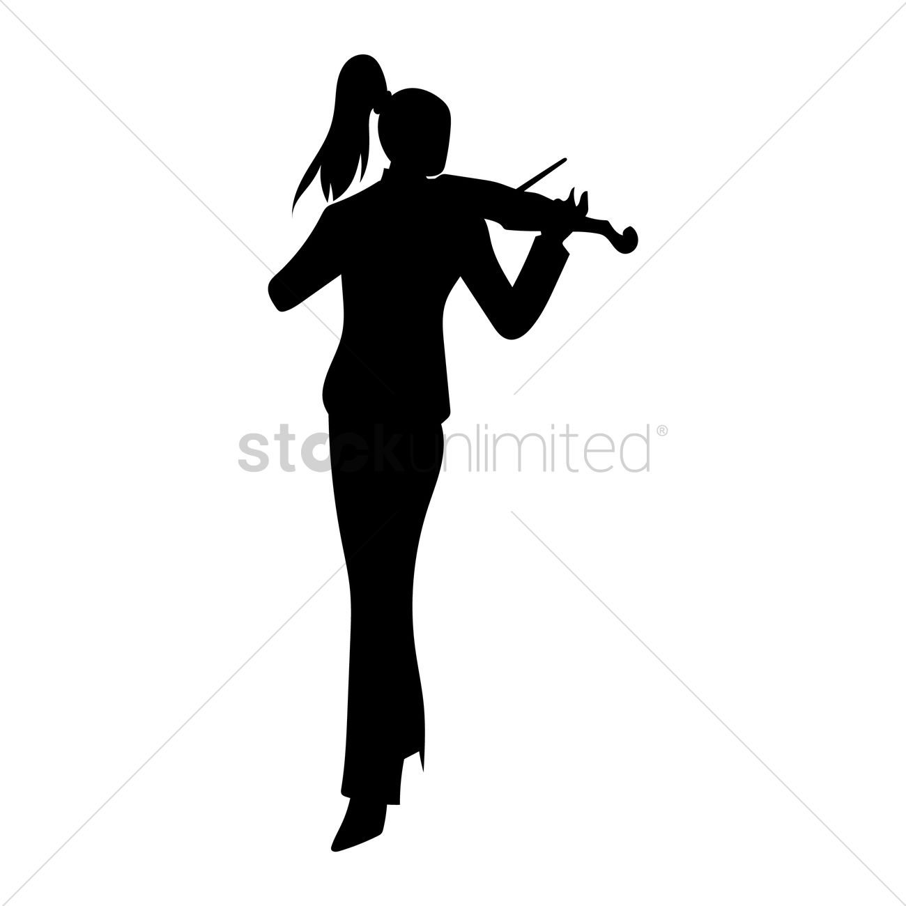 1300x1300 Woman Playing Violin Vector Image