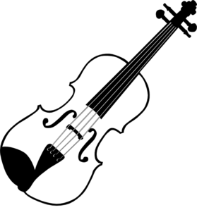 279x298 Black White Violin Clip Art