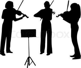 320x270 Silhouette Street Violinist On White Background. Vector