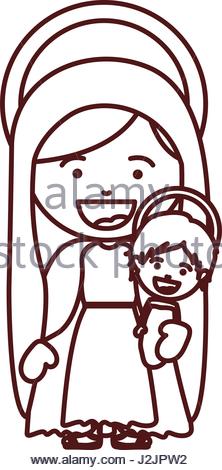 222x470 The Virgin Mary Carrying The Baby Jesus In Her Arms (Usson