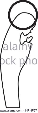 159x470 Manger Mary Virgin Figure Silhouette Icon Stock Vector Art