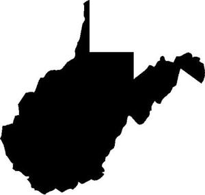 300x285 West Virginia State Vinyl Decalsticker Silhouette Mountaineers