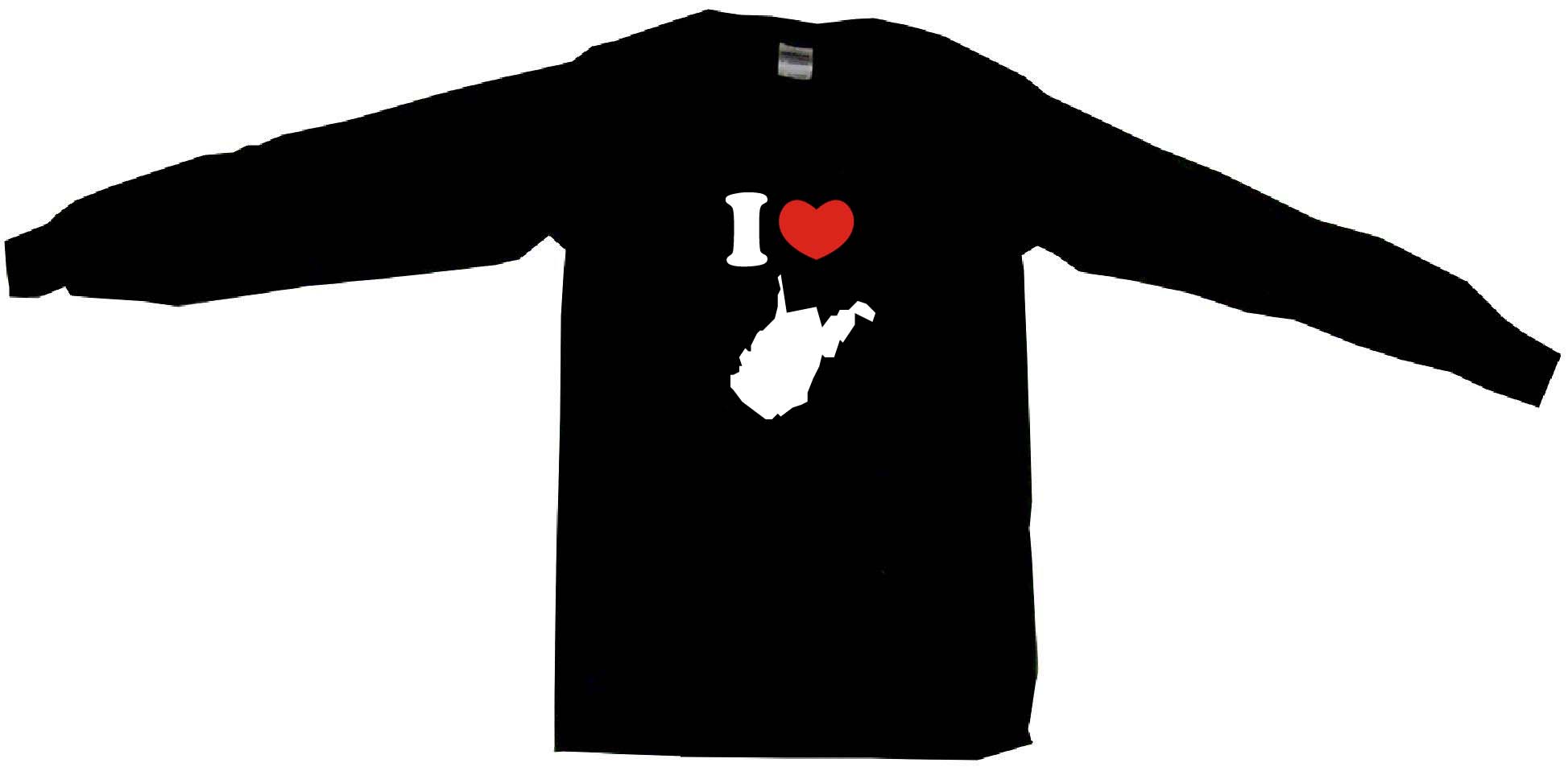 1947x953 I Heart Love West Virginia Silhouette Mens Tee Shirt Pick Size