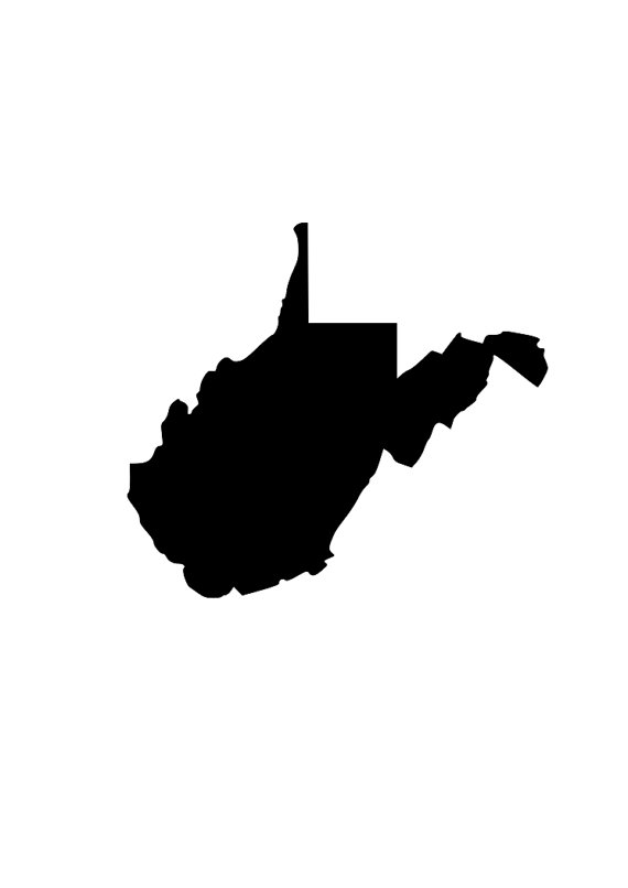 570x806 State Of West Virginia Wv Outline Svg Digital Download