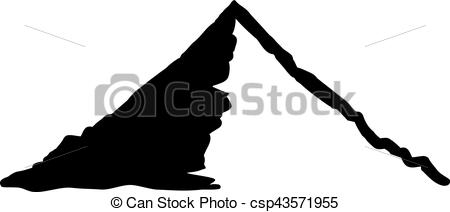 450x212 Mountain Silhouette Peak Clipart Vector