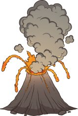 158x235 Volcano Eruption With Hot Lava Premium Clipart