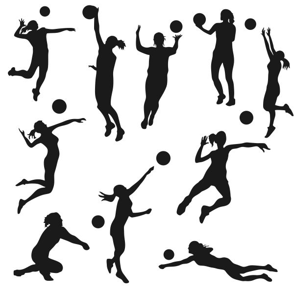 600x600 Volleyball Silhouette Cuttable Designs Gift Crafts