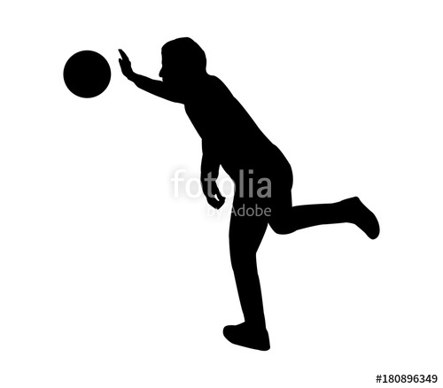 500x438 Volleyball Player Silhouette On White Background Stock Image