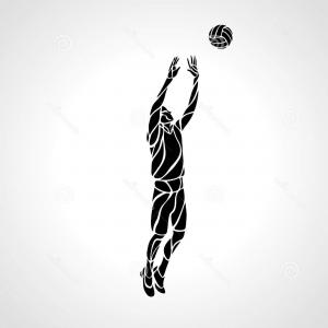 300x300 Stock Illustration Volleyball Setter Silhouette Vector