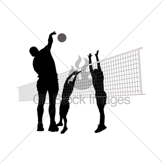 325x325 Volleyball Female Silhouettes In Athletic Poses Gl Stock Images