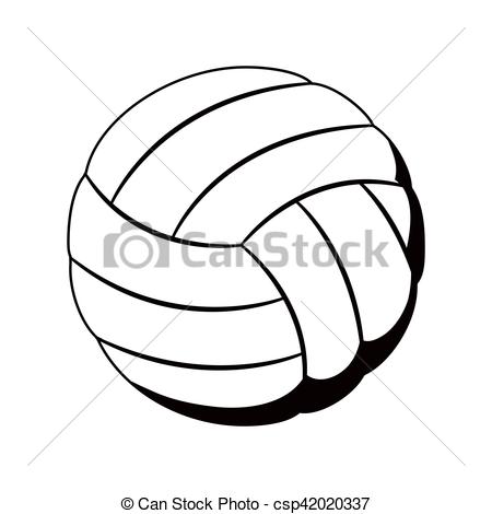 450x470 Silhouette Monochrome With Volleyball Ball Vector Vectors
