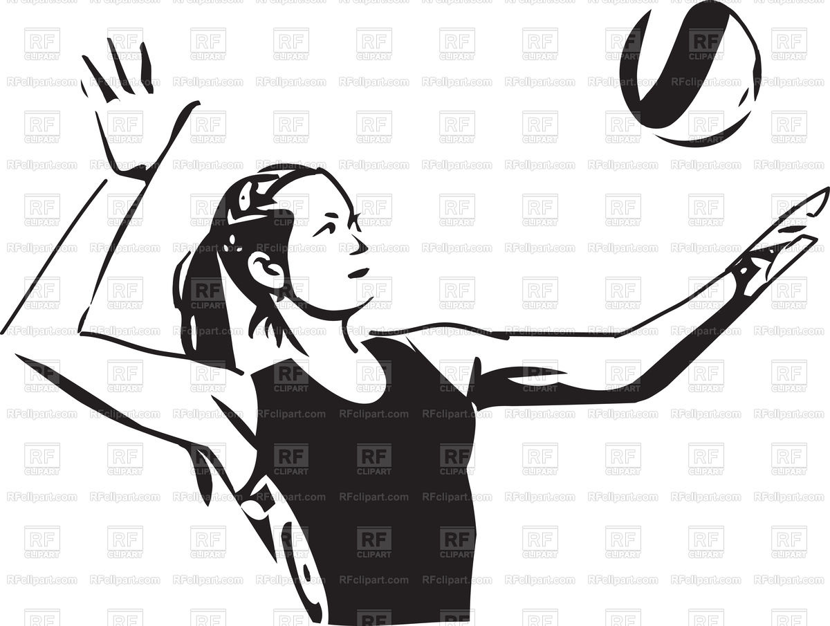 1200x905 Sketch Of Volleyball Player On White Background Royalty Free